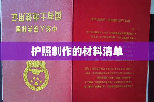 井研护照制作的材料清单